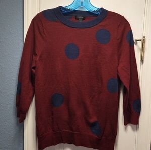 J. Crew 3/4 Sleeve 100% Wool Crew Neck Sweater Size L